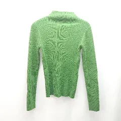 ◇ titivate ティティベイト リブ生地 ハイネック おしゃれ 長袖 ニット サイズL グリーン レディース E  【1308290039649】