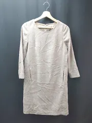 ◇ fredy emue フレディエミュ バックジップ　スエード生地 長袖 ひざ丈 ワンピース サイズ36 ベージュ レディース E  【1308290041352】のサムネイル