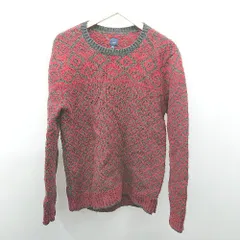 ◇ GAP ギャップ Uネック ケーブル 起毛 ストレッチ 総柄 シンプル おしゃれ 長袖 ニット サイズM レッド レディース E  【1308290044247】