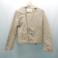 ◇ OPAQUE.CLIP オペーク ドット クリップ 起毛 ジップアップ 裏地 長袖 ジャケット サイズL ブラウン レディース E  【1308290043875】