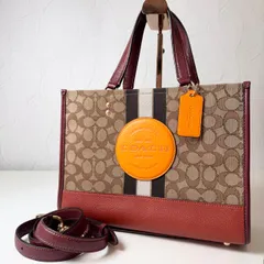 ✨Bランク　 COACH　デンプシー　２way　ショルダーバッグ　ハンドバッグ　bag　シグネチャー　レザー　「14EL」
