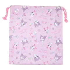 【メール便】マイメロディ＆クロミ 巾着袋 きんちゃくポーチM サンリオ 高波クリエイト 新学期準備雑貨 キャラクター グッズ 