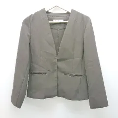 ◇ NATURAL BEAUTY BASIC ポリエステル100％ バックスリット 綺麗め 長袖 ジャケット サイズS ブラウン レディース E  【1308290046364】