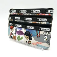 LeSportsac レスポートサック ポーチ マルチポーチ 総柄 トリプルファスナー 3段　260105004