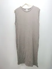 ◇ STAR＆STRIPE クルーネック 無地 シンプル ロング ワンピース サイズM グレー レディース E  【1308290047231】
