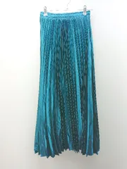 ◇ ◎ ●未使用● LOWY BY CORNERS ウエストゴム 無地 シンプル ロング プリーツ スカート サイズM ブルー レディース E  【1308290046999】