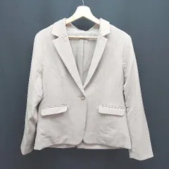 ◇ GLACIER グラシア 無地 シングル 総裏地 長袖 テーラードジャケット サイズL ベージュ レディース E  【1308290046944】