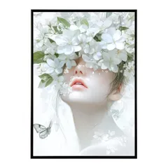 【B3サイズ（約36x51cm）】【me-poster-27】アートフラワーレディ お花 ブーケ 女性 モデル 植物 ボタニカル 北欧 ポスター 用紙とサイズが選べる インテリア おしゃれ  プリントポスター フォト イラスト