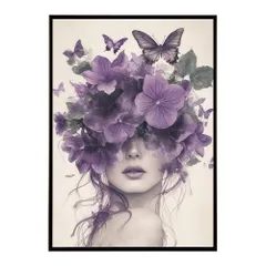 【A3サイズ（約30×42cm）】【me-poster-3】アートフラワーレディ お花 ブーケ 女性 モデル 植物 ボタニカル 北欧 ポスター 用紙とサイズが選べる インテリア おしゃれ  プリントポスター フォト イラスト