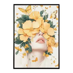 【B4サイズ（約25x36cm）】【me-poster-39】アートフラワーレディ お花 ブーケ 女性 モデル 植物 ボタニカル 北欧 ポスター 用紙とサイズが選べる インテリア おしゃれ  プリントポスター フォト イラスト