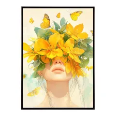 【B2サイズ（約51x73cm）】【me-poster-40】アートフラワーレディ お花 ブーケ 女性 モデル 植物 ボタニカル 北欧 ポスター 用紙とサイズが選べる インテリア おしゃれ  プリントポスター フォト イラスト