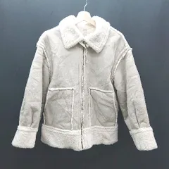 ◇ w closet ボア 無地 オーバーサイズ 長袖 フェイクムートンジャケット サイズF ベージュ レディース E  【1308290047446】