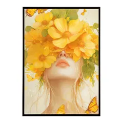 【A3サイズ（約30×42cm）】【me-poster-45】アートフラワーレディ お花 ブーケ 女性 モデル 植物 ボタニカル 北欧 ポスター 用紙とサイズが選べる インテリア おしゃれ  プリントポスター フォト イラスト