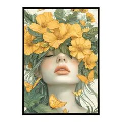 【A4サイズ（約21x30cm）】【me-poster-46】アートフラワーレディ お花 ブーケ 女性 モデル 植物 ボタニカル 北欧 ポスター 用紙とサイズが選べる インテリア おしゃれ  プリントポスター フォト イラスト