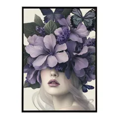 【A4サイズ（約21x30cm）】【me-poster-5】アートフラワーレディ お花 ブーケ 女性 モデル 植物 ボタニカル 北欧 ポスター 用紙とサイズが選べる インテリア おしゃれ  プリントポスター フォト イラスト