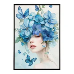 【A4サイズ（約21x30cm）】【me-poster-53】アートフラワーレディ お花 ブーケ 女性 モデル 植物 ボタニカル 北欧 ポスター 用紙とサイズが選べる インテリア おしゃれ  プリントポスター フォト イラスト