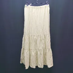 ◇ LOWRYS FARM ローリーズファーム ウエストゴム 無地 薄手 ロング フレア スカート サイズF グリーン レディース E  【1308290048306】