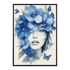 【B4サイズ（約25x36cm）】【me-poster-56】アートフラワーレディ お花 ブーケ 女性 モデル 植物 ボタニカル 北欧 ポスター 用紙とサイズが選べる インテリア おしゃれ  プリントポスター フォト イラスト