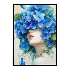 【A3サイズ（約30×42cm）】【me-poster-57】アートフラワーレディ お花 ブーケ 女性 モデル 植物 ボタニカル 北欧 ポスター 用紙とサイズが選べる インテリア おしゃれ  プリントポスター フォト イラスト