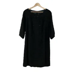 COTOO(コトゥー) ワンピース サイズ38 M レディース - 黒 七分袖/ひざ丈/バルーンワンピ/刺繍/ビジュー