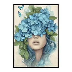 【A4サイズ（約21x30cm）】【me-poster-60】アートフラワーレディ お花 ブーケ 女性 モデル 植物 ボタニカル 北欧 ポスター 用紙とサイズが選べる インテリア おしゃれ  プリントポスター フォト イラスト