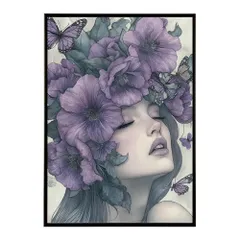 【A4サイズ（約21x30cm）】【me-poster-7】アートフラワーレディ お花 ブーケ 女性 モデル 植物 ボタニカル 北欧 ポスター 用紙とサイズが選べる インテリア おしゃれ  プリントポスター フォト イラスト