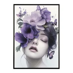 【B4サイズ（約25x36cm）】【me-poster-8】アートフラワーレディ お花 ブーケ 女性 モデル 植物 ボタニカル 北欧 ポスター 用紙とサイズが選べる インテリア おしゃれ  プリントポスター フォト イラスト