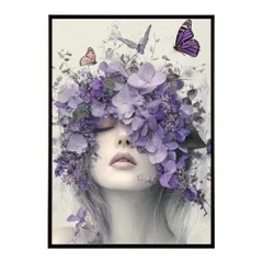 【A3サイズ（約30×42cm）】【me-poster-9】アートフラワーレディ お花 ブーケ 女性 モデル 植物 ボタニカル 北欧 ポスター 用紙とサイズが選べる インテリア おしゃれ  プリントポスター フォト イラスト