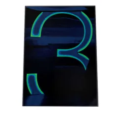 【A4サイズ（約21x30cm）】【mo-poster-21】アートプリント ポスター インテリア おしゃれ アート モダン 3 数字 三 ネオンカラー 光 電球   特大 大きい 小さい 縦