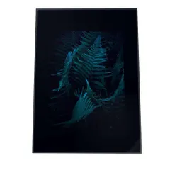 【B2サイズ（約51x73cm）】【mo-poster-27】青いシダ 植物 ブラックアート かっこい ポスター アートプリント ポスター インテリア ファッション ポスター フォト フレーム オシャレ アート モダン