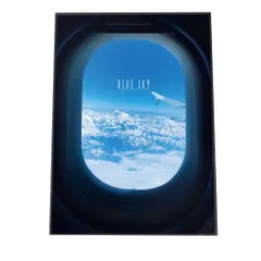 【B4サイズ（約25x36cm）】【mo-poster-3】空 窓 飛行機 スカイ トリックアート ポスター インテリア インテリア オシャレ ファッション ポスター シンプル おしゃれ 水色 キレイ 青 縦
