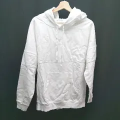 ◇ FILA フィラ フーディー ロゴ刺繍 裏毛 長袖 パーカー サイズM ホワイト レディース E  【1308290048375】