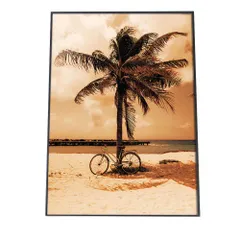 【A1サイズ（約59x84cm）】【mo-poster-5】ポスター サーフ ハワイアン レトロ ヴィンテージ アメリカン ヤシの木 サンセット 夕暮れ オレンジ インテリア  アート モダン   特大 小さい 縦