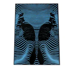 【A4サイズ（約21x30cm）】【mo-poster-8】幾何学 ブルー 模様 ポスター インテリア フォト オシャレ アート モダン 縦