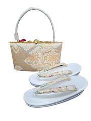 新品 草履バック 帯地 茶席 和装バック クッション 帆布 草履 七宝 淡 