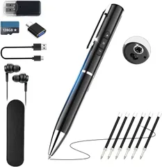 128GBボイスレコーダー ICレコーダー ワンボタン録音 32時間連続録音 VOR音声検知録音 多機能ボールペン