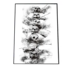 【A1サイズ（約59x84cm）】【pbg-poster-1102】ドクロ どくろ モノトーン 白黒 ポスター  ポスター フォト フレーム オシャレ アート モダン シンプル オシャレ お洒落  特大 大きい 小さい 縦