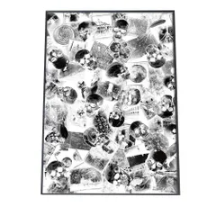 【A4サイズ（約21x30cm）】【pbg-poster-1104】ドクロ どくろ モノトーン たくさん 白黒 ポスター  ポスター フォト フレーム オシャレ アート モダン シンプル オシャレ お洒落  特大 大きい 小さい 縦