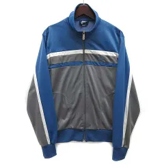 ナイキ NIKE 紺タグ ジャージ トラックジャケット ブルー グレー M 日本製 80s ヴィンテージ ☆AA★
