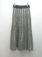 ◇ Gleeful 総柄 派手 綺麗め 大人 ロング タイト スカート サイズM ホワイト レディース E  【1308290052044】