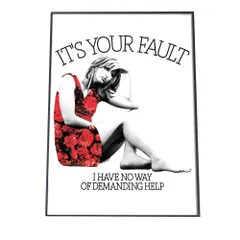 【A3サイズ（約30×42cm）】【pbg-poster-1134】女性 ウーマン アート 白黒 赤 ポスター  ポスター フォト フレーム オシャレ アート モダン シンプル オシャレ お洒落  特大 大きい 小さい 縦