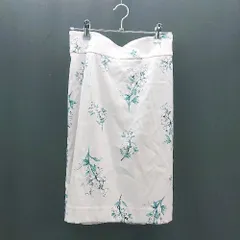 ◇ PROPORTION バックファスナー 花柄 フェミニン ひざ丈 フレア スカート サイズ3 ホワイトピンク レディース E  【1308290056097】