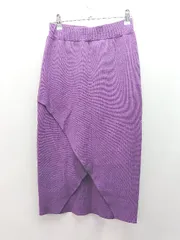 ◇ LAGUNAMOON ウエストゴム 無地 シンプル フェミニン ロング丈 フレア スカート サイズS パープル レディース E  【1308290056462】