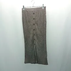 ◇ natural beauty basic ニット フロントボタン ガーリー ロング丈 タイト スカート サイズM グレー レディース E  【1308290057131】