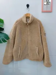 未使用 ALO アルロ beige ファー フリース ジャケット 55 66