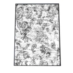 【B3サイズ（約36x51cm）】【pbg-poster-2089】ペイズリー 白黒 総柄 模様 パターン ポスター  ポスター フォト フレーム オシャレ アート モダン シンプル オシャレ お洒落  特大 大きい 小さい 縦