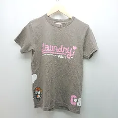◇ laundry カジュアル クルーネック ハート キャラクター 半袖 Ｔシャツ サイズS ブラウン レディース E  【1308290058459】
