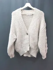 ◇ niko and… ニット セーター 羽織り ケーブル編み カジュアル 長袖 カーディガン サイズM ベージュ レディース E  【1308290058374】