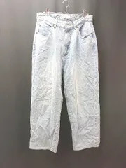 ◇ remer デニム ジーンズ 加工 ボトムス カジュアル ストレート ベーシック パンツ サイズM ブルー メンズ E  【1308290058343】