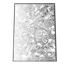 【B3サイズ（約36x51cm）】【pbg-poster-2103】ペイズリー 白黒 総柄 模様 パターン ポスター  ポスター フォト フレーム オシャレ アート モダン シンプル オシャレ お洒落  特大 大きい 小さい 縦